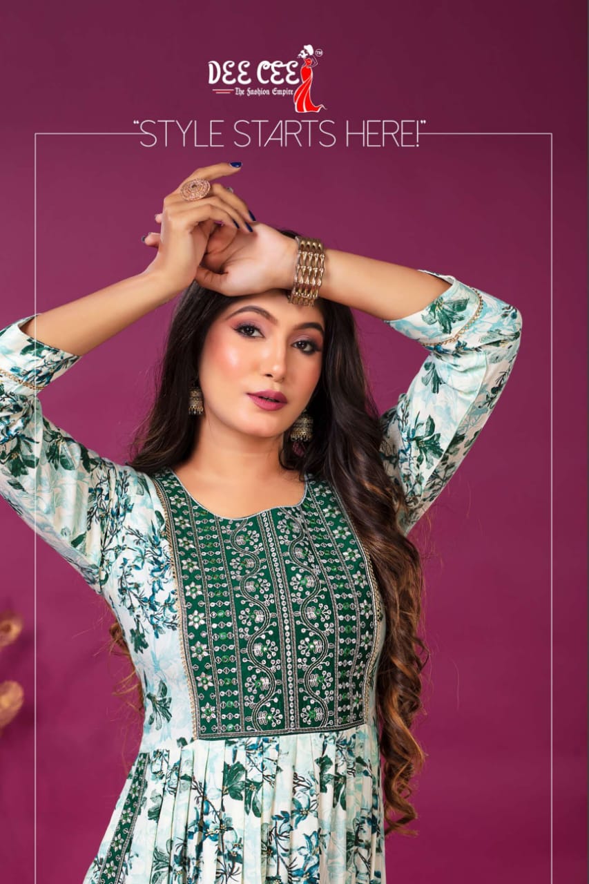 Dee Cee Samata Rayon Printed Kurtis Catalog